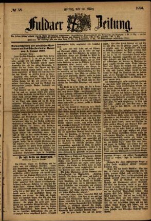 Ausgabe vom Freitag, den 12. März 1886.