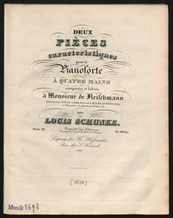 Deux Pièces caracteristiques pour le Pianoforte À Quatre Mains : Oeuv. 13