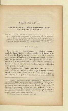 Chapitre XXVIII Conquêtes et rivalités européennes en Asie Question d'Extréme-Orient