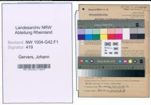 Entnazifizierung Johann Gervers , geb. 26.10.1902 (Maschinist)