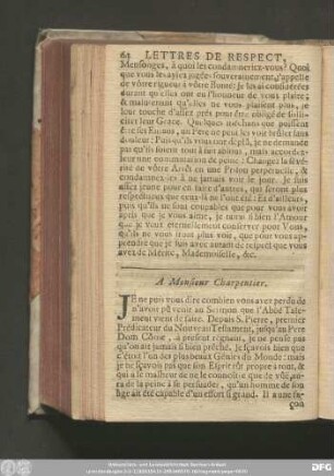 A Monsieur Charpentier.