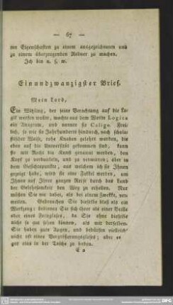 Einundzwanzigster Brief