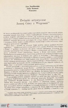 Związki artystyczne Jasnej Góry z Węgrami