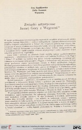 Związki artystyczne Jasnej Góry z Węgrami