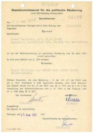 Bauhofer, Josef