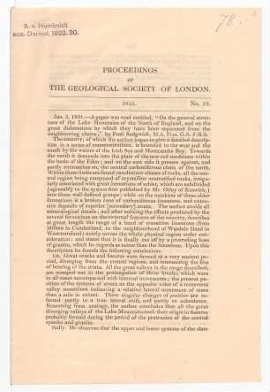 On the general structure of the Lake Mountains of the North of England, and on the great dislocations by which they have been seperated from the neighbouring chains.