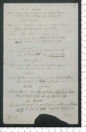 "K.A. Varnhagen", "Julius Klaproth", "Paul Erman", "Bourguet", "Adelbert v Chamisso", "Robert", "Ancillon (der Junge)", "Sophie Charlotte", "Bourguet" und "Neander" ["Beiträge zum 'Gelehrten Berlin'"] [Epigramme mit wenigen Korrekturen ]