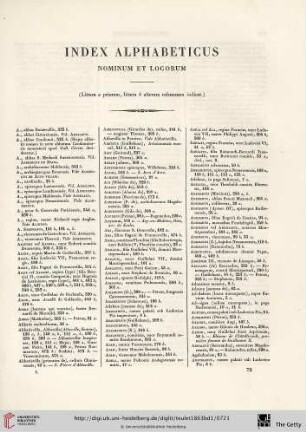 Index alphabeticus