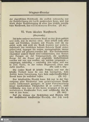 VI. Vom idealen Kunstwerk. (Bayreuth)