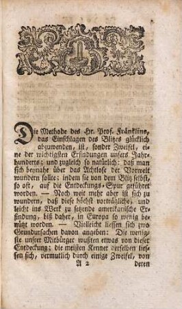 Fränklinisch-Reimarische Methode das Einschlagen des Blitzes abzuwenden