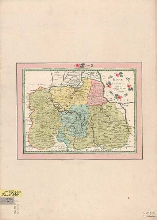 Karte der Niederlausitz, 1:400 000, Kupferstich., 1758 : Basse-Lusace / [Hrsg.:] le Rouge. - [Ca. 1:400 000]. - Paris : le Rouge , 1758. - 1 Kt. : kolor. Kupferst. ; 27 x 20 cm
