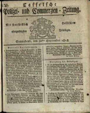 Nr. 78, Sonnabend, den 30sten September 1815