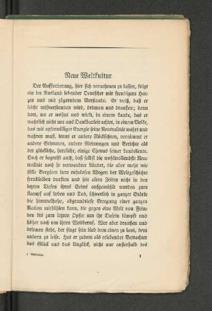 Neue Weltkultur
