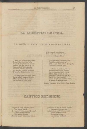 La libertad de Cuba. : Al señor Don Pedro Santacilia.