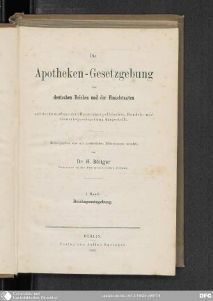 1: Reichsgesetzgebung