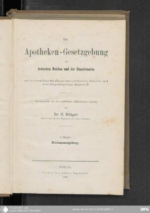 1: Reichsgesetzgebung
