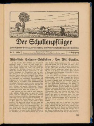 Der Schollenpfüger 14. Jahrgang, Heft 5, 1934