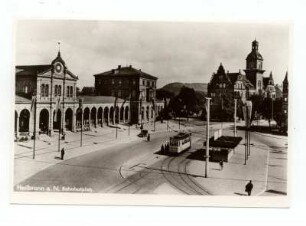 "Bahnhofsplatz" - Bahnhofvorplatz, Hauptbahnhof, Postamt 2, Straßenbahnhaltestelle