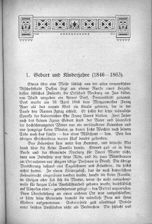 1. Geburt und Kinderjahre (1846--1863).
