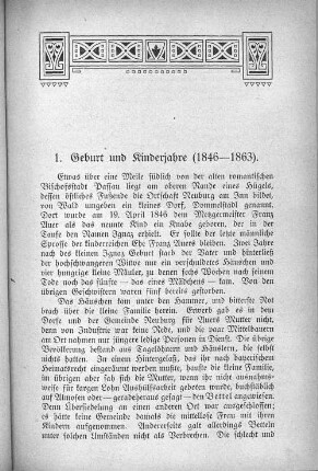1. Geburt und Kinderjahre (1846--1863).