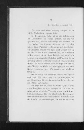 Berlin, den 10. Januar 1898