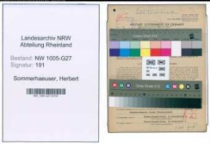 Entnazifizierung Herbert Sommerhaeuser , geb. 25.08.1920 (Vertreter)