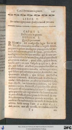 Liber V. De ratione cognoscendi et discernendi peccata.