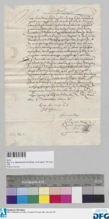 Dr. Heinrich [Rudolff] von Weze ersucht die Stadt Nürnberg, die ihm verschriebenen 400 fl. Stadtsteuer durch Marx Mattheuss Welzer und Gesellschaft zuzustellen.