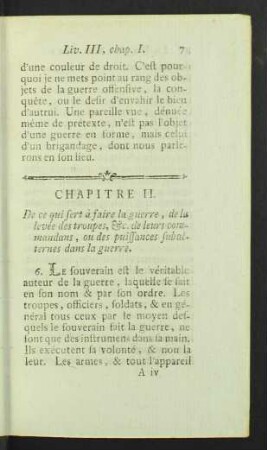 Chapitre II. De ce qui sert à faire la guerre, de la levée des troupes ...