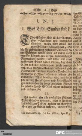I. Was Todt-Sünden sind?