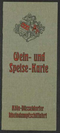 Wein- und Speise-Karte / Köln-Düsseldorfer Rheindampfschiffahrt