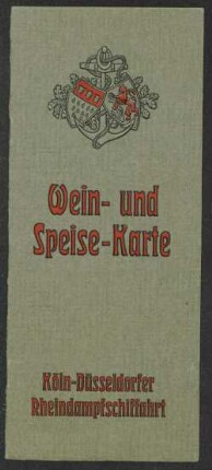 Wein- und Speise-Karte / Köln-Düsseldorfer Rheindampfschiffahrt