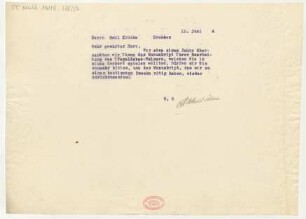 Brief an Emil Kronke : 15.06.1914