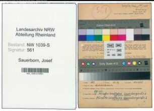 Entnazifizierung Josef Sauerborn , geb. 26.01.1883 (Postsekretaer)