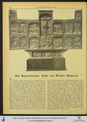 Der Kaysersberger Altar von Meister Hannsen.