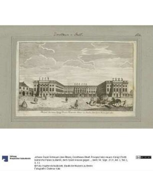 Dorotheen-Stadt. Prospect des neuen Königl. Printz Heinrichs Palais zu Berlin, dem Opern Hause gegenüber.
