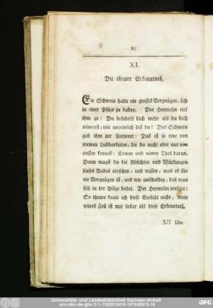 XI. Die theure Erkenntniß.