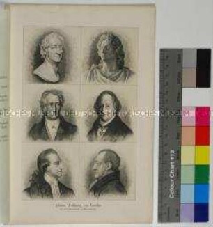 Sechs Bildnisse von Johann Wolfgang von Goethe in verschiedenen Lebensaltern