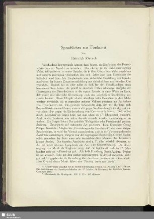 Sprachliches zur Tonkunst