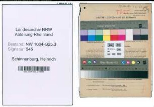Entnazifizierung Heinrich Schinnenburg , geb. 18.07.1898 (Klempnermeister)