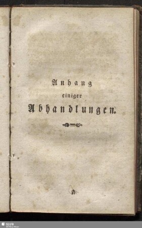 Anhang einiger Abhandlungen