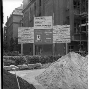 Negativ: Bauschild, Goßlerstraße, 1953