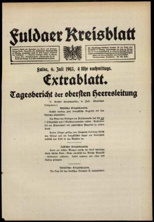 Ausgabe vom Dienstag, den 06. Juli 1915.