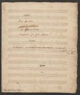 Lessons, pf - BSB Mus.Schott.Ha 2282-4 : [title page:] Metodo // Para aprender // el Piano Forte // compuesto por el Maestro // Steibelt // [crossed out:] A Mayence [corrected with pencil in:] En Magonza [crossed out:] en la imprimeria de Musica [corrected in:] en Casa de B. Schott [added with pencil:] hijos [added:] impresario // de Musica de S. A R el Gr Duque // de Hesse