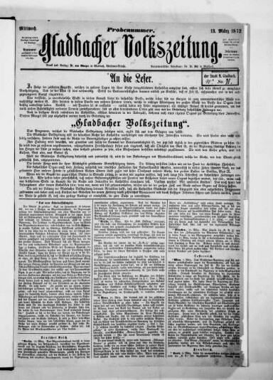 Titelseite einer Zeitung