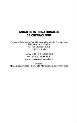 Annales internationales de criminologie