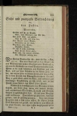 Sechs und zwanzigste Betrachtung in den Fasten.
