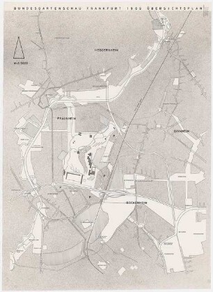 Bundesgartenschau 1969, Frankfurt/Main: Lageplan 1:5000