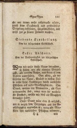 Erster Abschnitt. Von der Nothwendigkeit der bürgerlichen Gesellschaft.