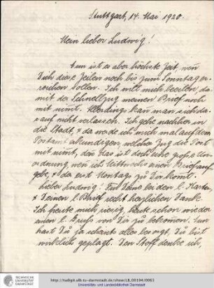 Brief vom 14.05.1920